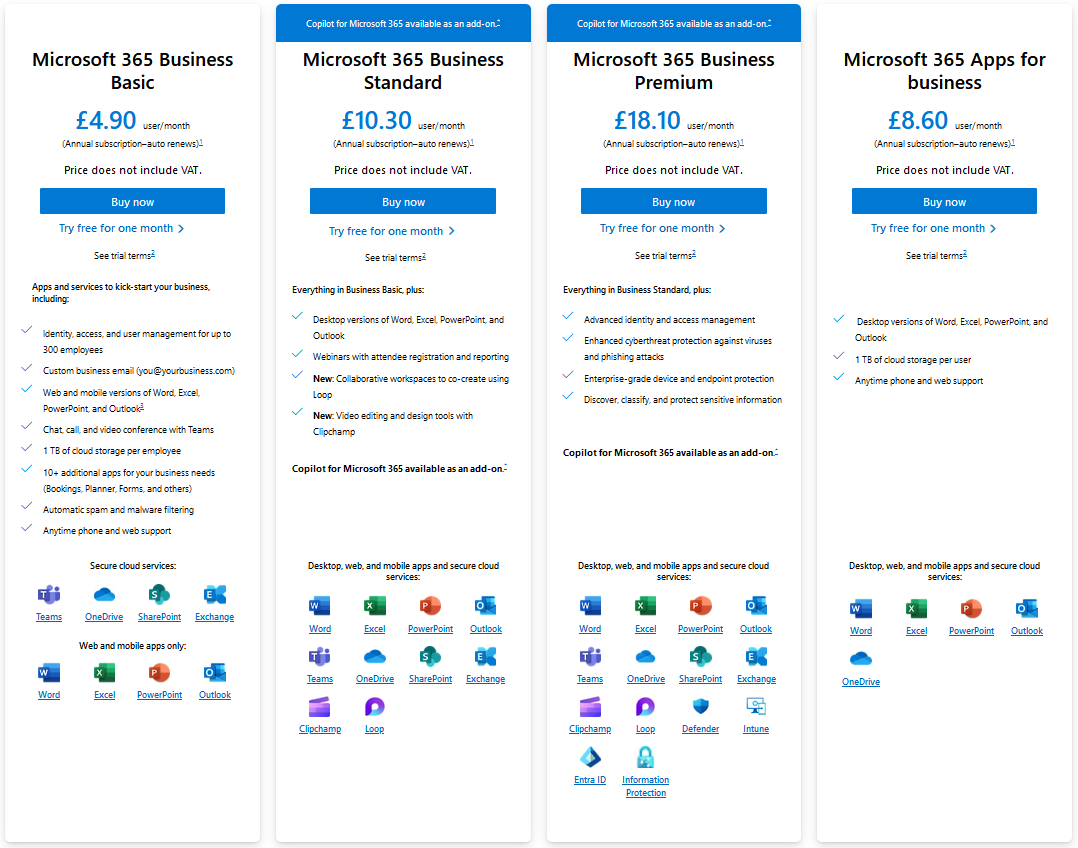 M365 Business Subscriptions