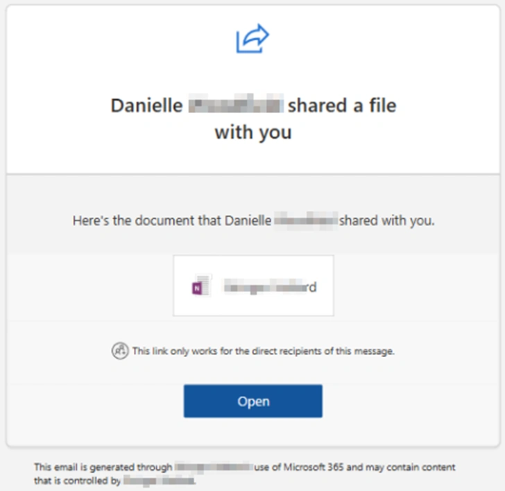 The Phishing Email Sent From The Compromised Account